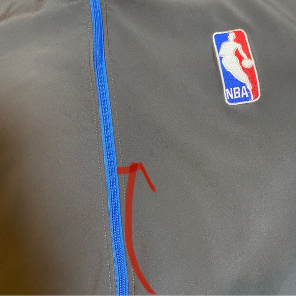 NBA League Majestic Men's Sz XLT Charcoal Gray Full Zip Apex Jacket Basketball - Picture 6 of 7